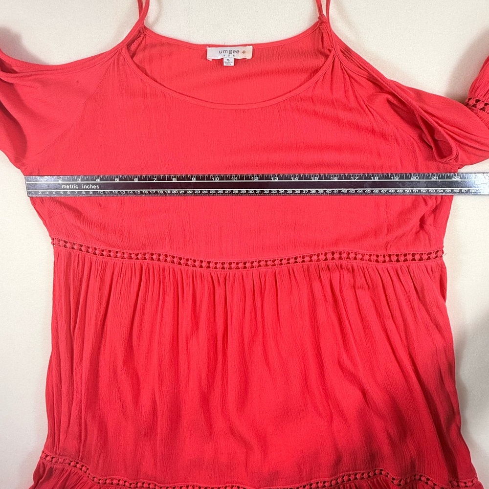 Umgee Coral Cold-Shoulder Tunic Dress Womens XL - Picture 5 of 11